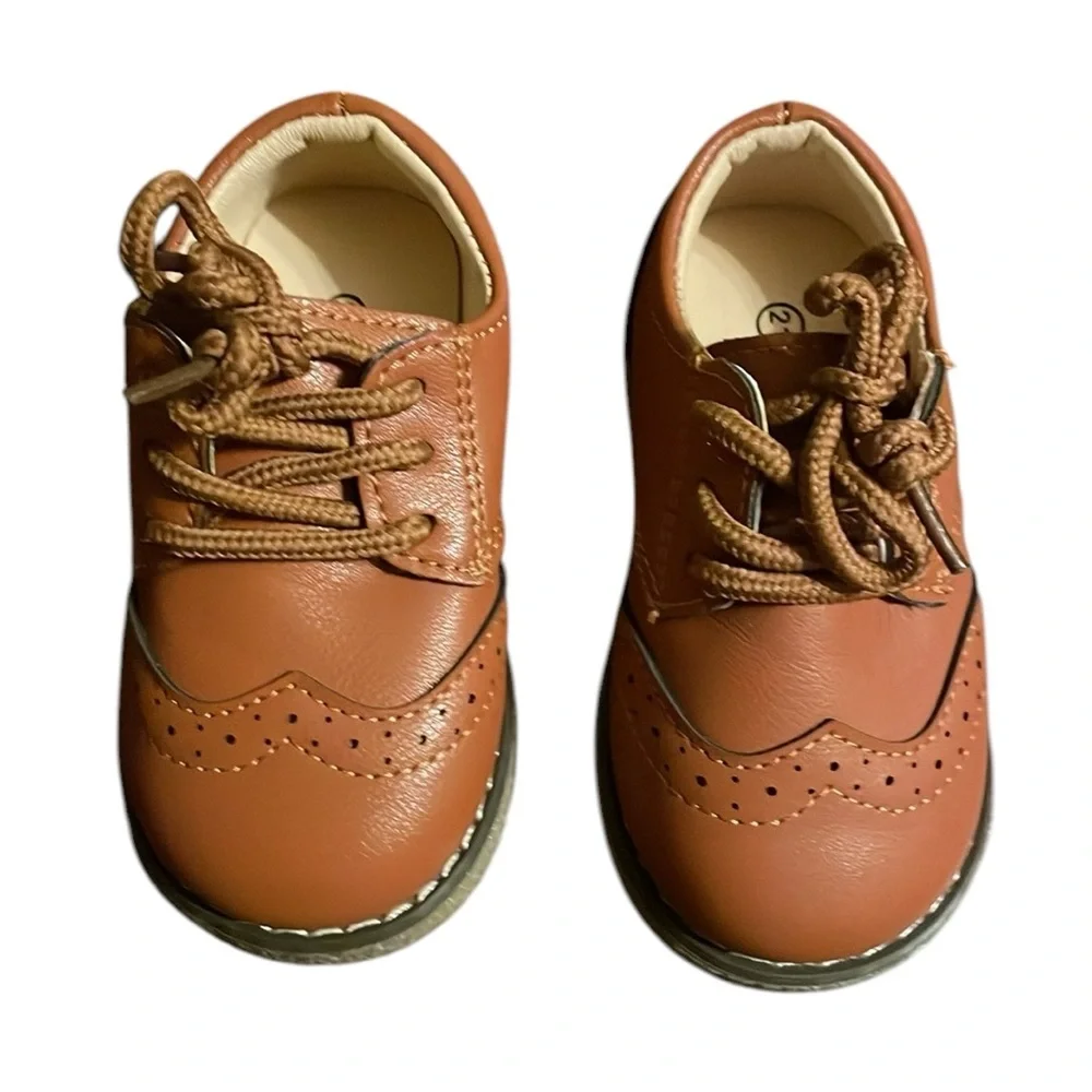 Classic Boys' Brown Dress Shoes - Kids Formal Lace-Up